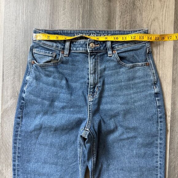 American Eagle High Rise Mom Jean 6 Regular Cotton Stretch - Picture 9 of 12